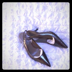 Via Spiga Kitten heel metallic sling back